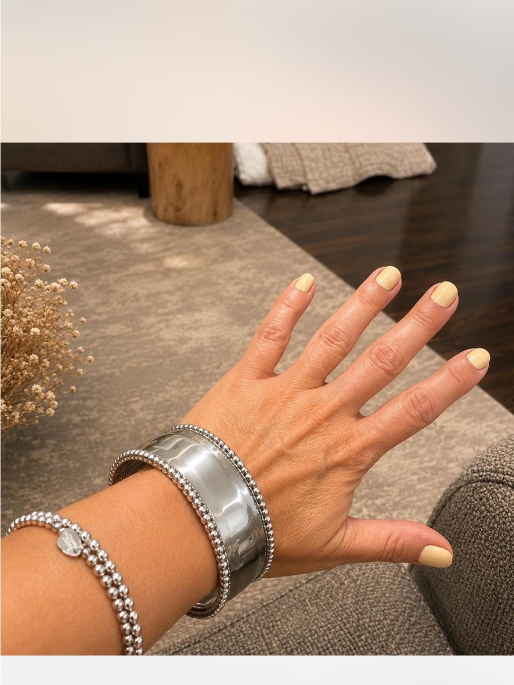 Calvin Klein silver stainless steel bangle bracelet.